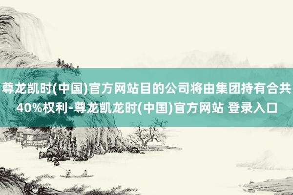 尊龙凯时(中国)官方网站目的公司将由集团持有合共40%权利-尊龙凯龙时(中国)官方网站 登录入口
