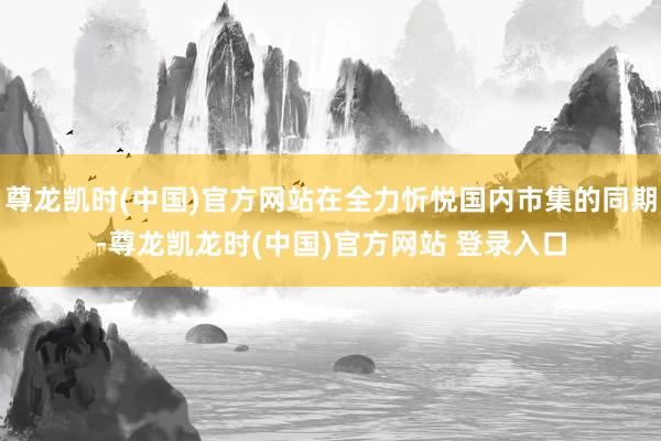 尊龙凯时(中国)官方网站在全力忻悦国内市集的同期-尊龙凯龙时(中国)官方网站 登录入口
