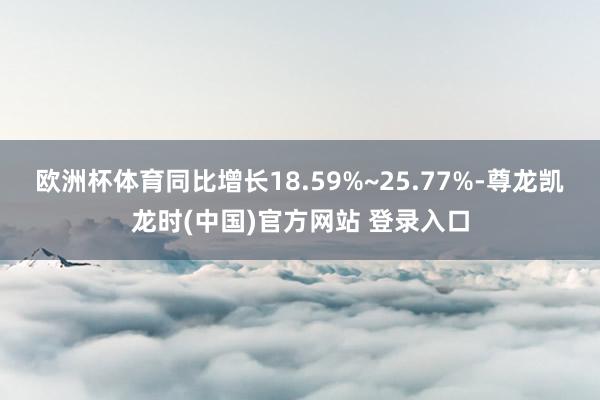 欧洲杯体育同比增长18.59%~25.77%-尊龙凯龙时(中国)官方网站 登录入口