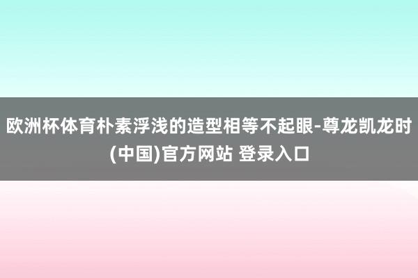 欧洲杯体育朴素浮浅的造型相等不起眼-尊龙凯龙时(中国)官方网站 登录入口