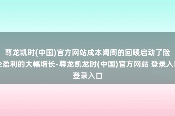 尊龙凯时(中国)官方网站成本阛阓的回暖启动了险企盈利的大幅增长-尊龙凯龙时(中国)官方网站 登录入口
