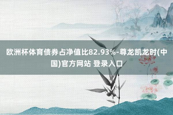 欧洲杯体育债券占净值比82.93%-尊龙凯龙时(中国)官方网站 登录入口