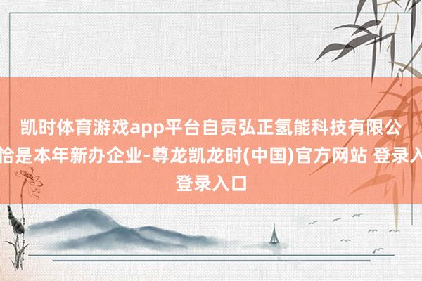凯时体育游戏app平台 自贡弘正氢能科技有限公司恰是本年新办企业-尊龙凯龙时(中国)官方网站 登录入口