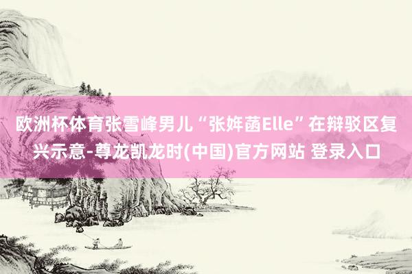 欧洲杯体育张雪峰男儿“张姩菡Elle”在辩驳区复兴示意-尊龙凯龙时(中国)官方网站 登录入口